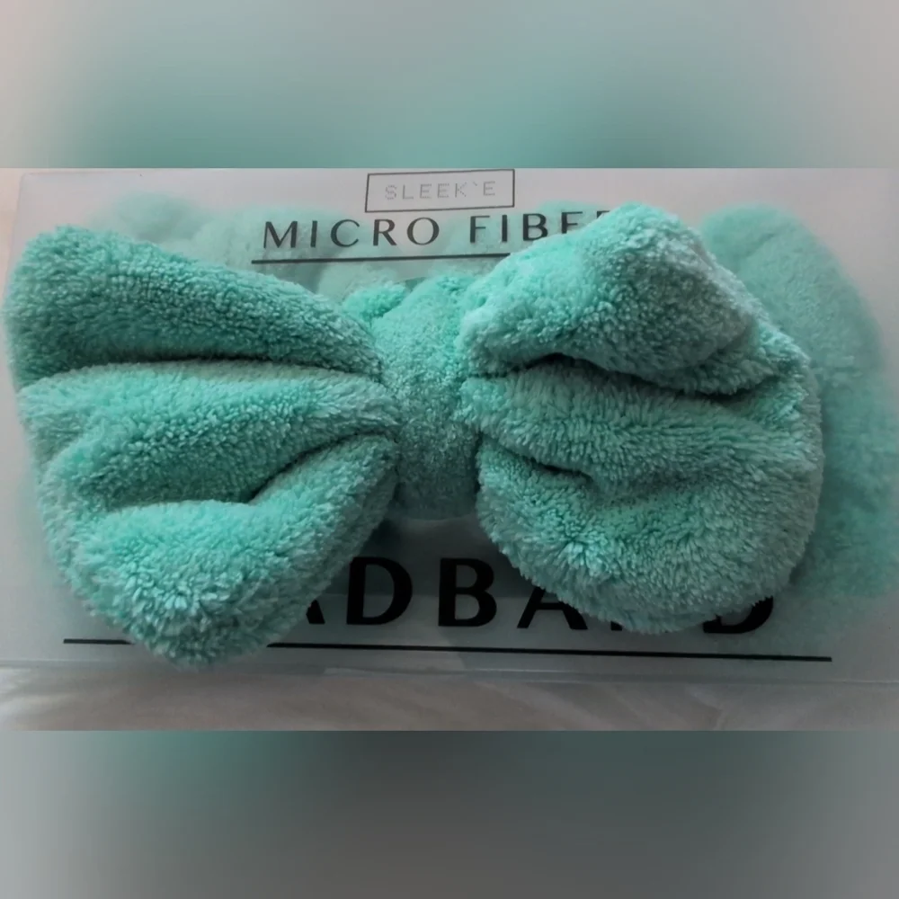 Sleek'e Turquoise Micro Fiber Bow Headband